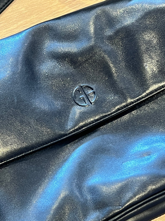 Gianni Bernini Black Leather Crossbody