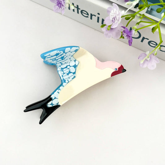 Acetate Blue Swallow Hair Clip