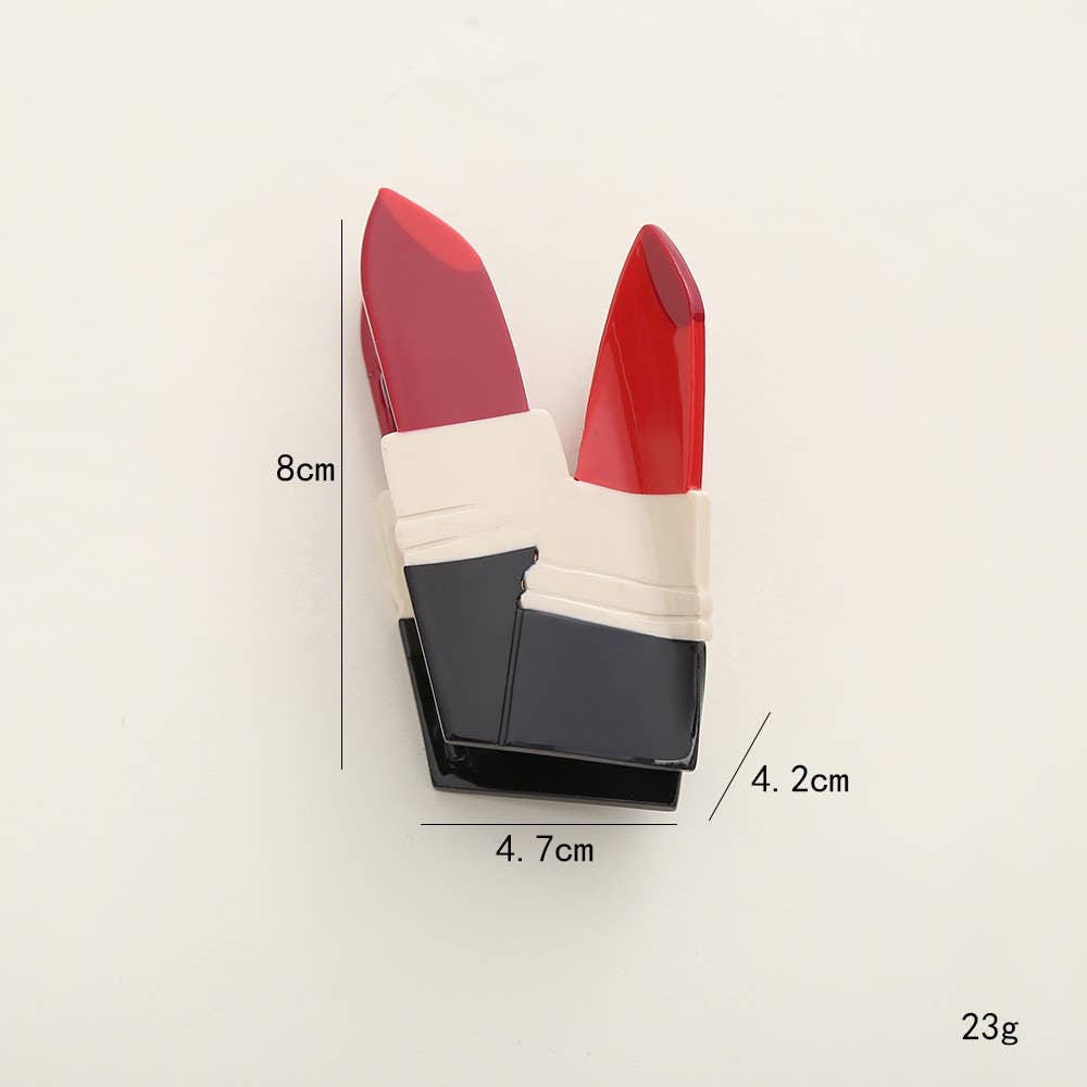 Chic Lipstick Hair Claw Clip