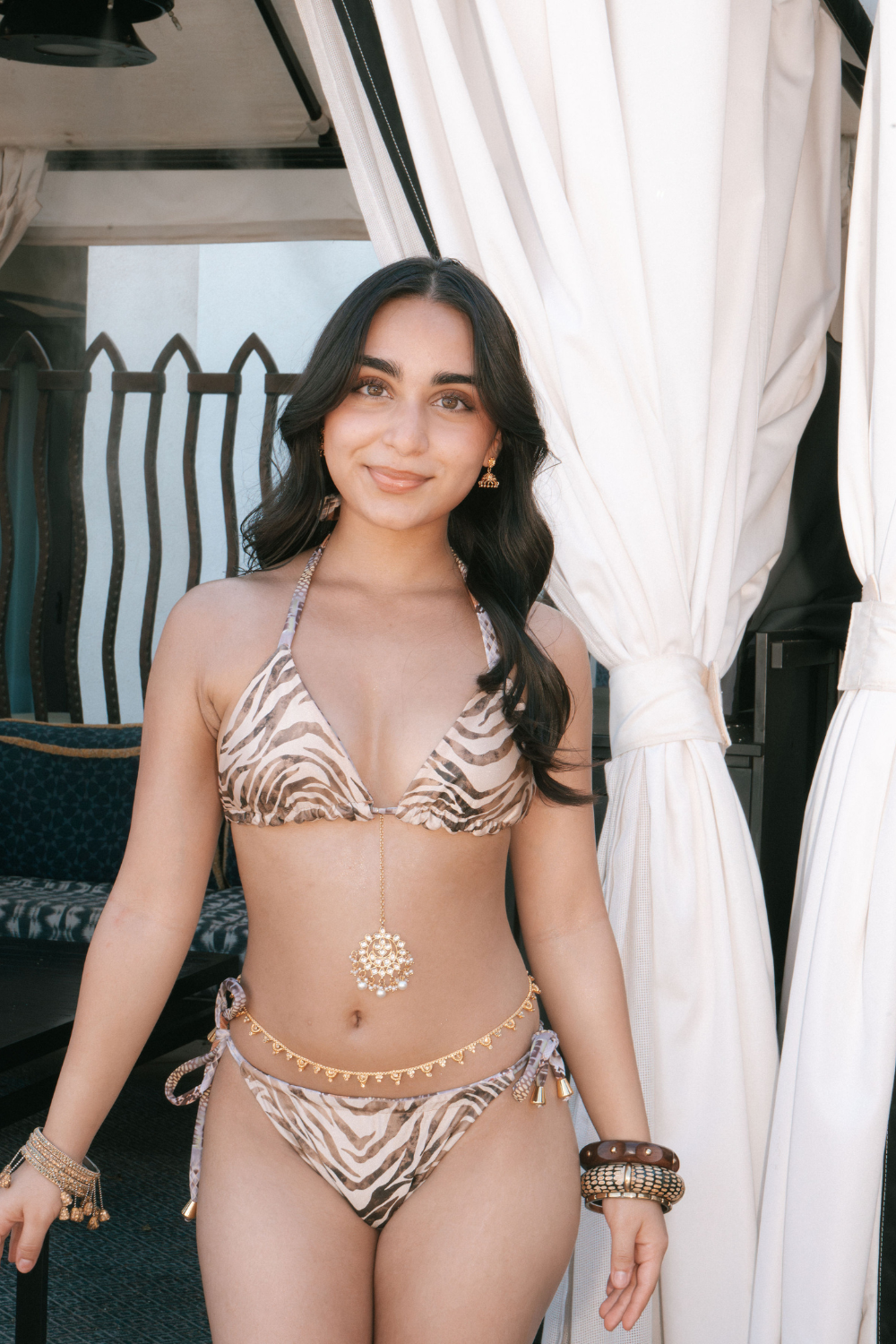 Elena Reversible Triangle Print Top (Mauve Snake + Mocha Zebra) (PRE-ORDER)