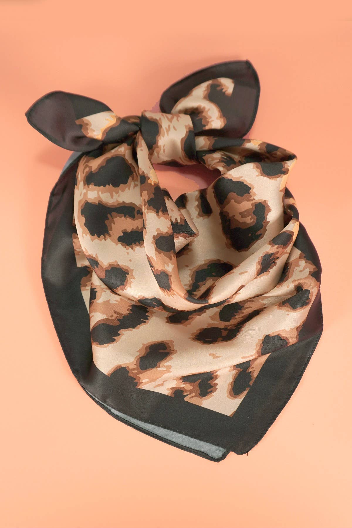 Leopard Print Silky Bandana Scarf