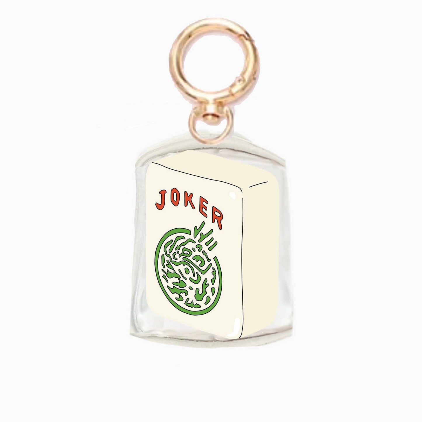 Mahjong Tile Acrylic Bag Charm Keychain