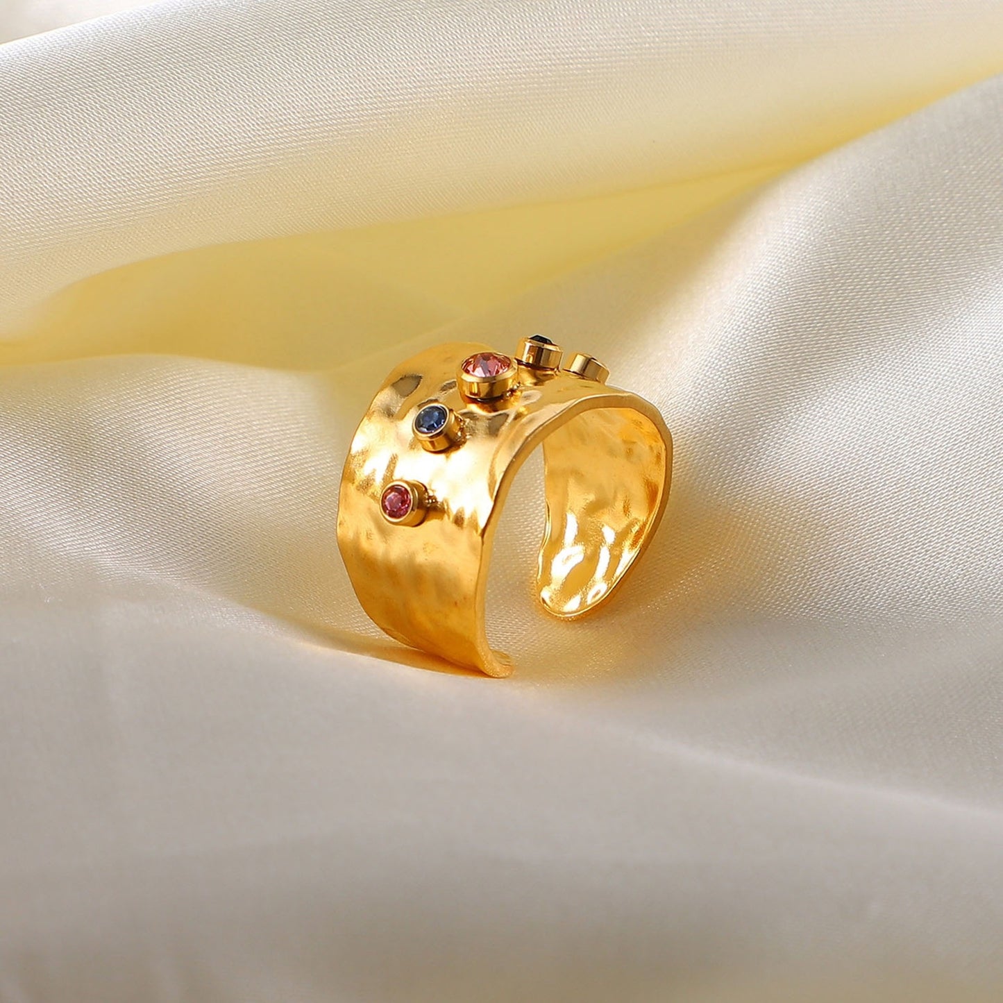 Multi-colored Whimsy Gem Cuff Ring