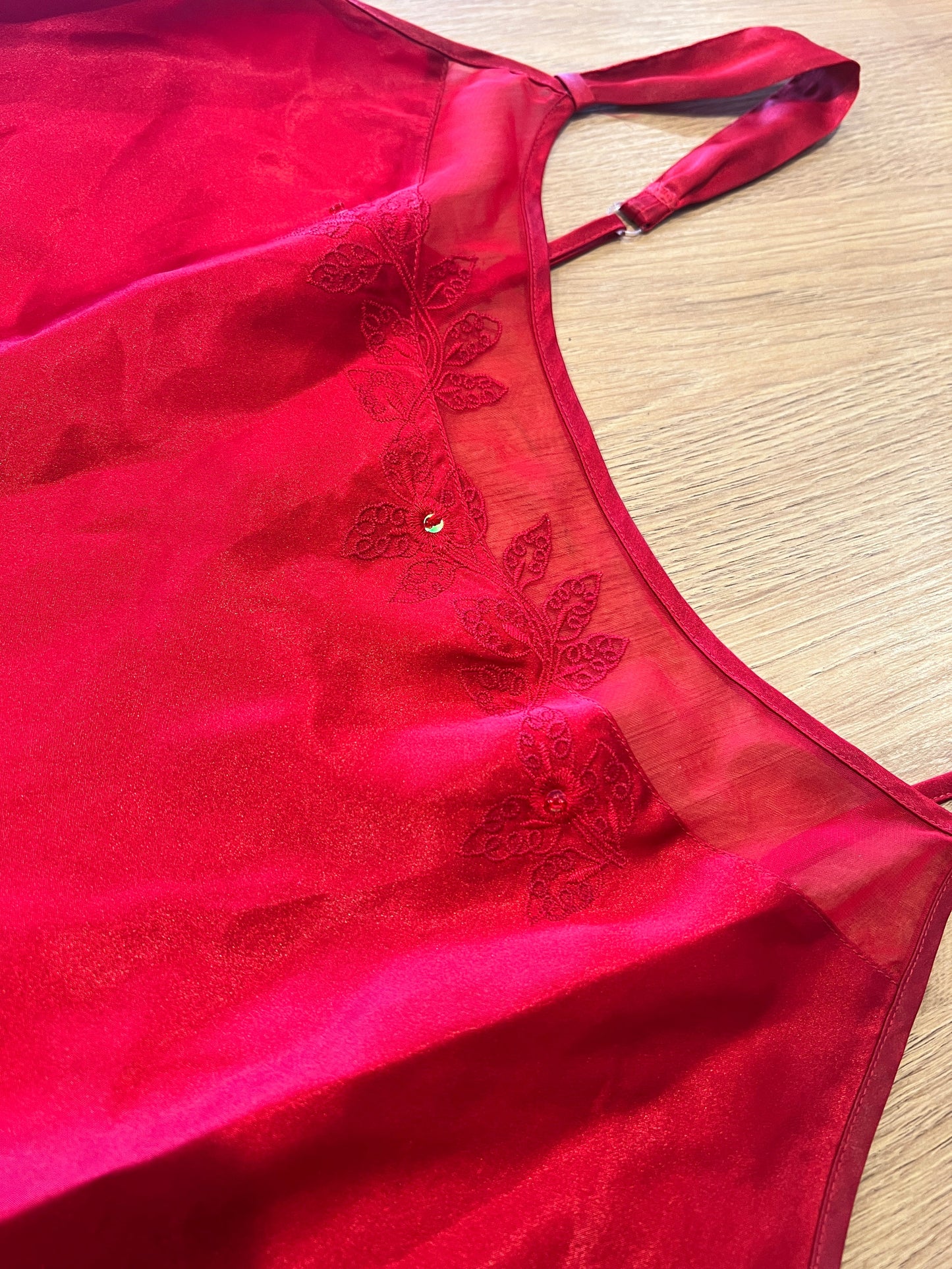 Vintage Red Mini Slip Dress
