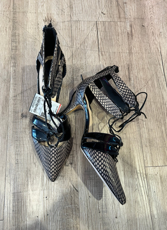 ZARA Snakeskin Lace-Up Pointed Toe Heels
