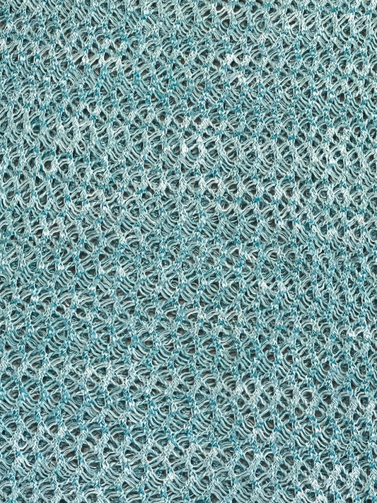 Teal Crochet Knit Short Sleeve Top