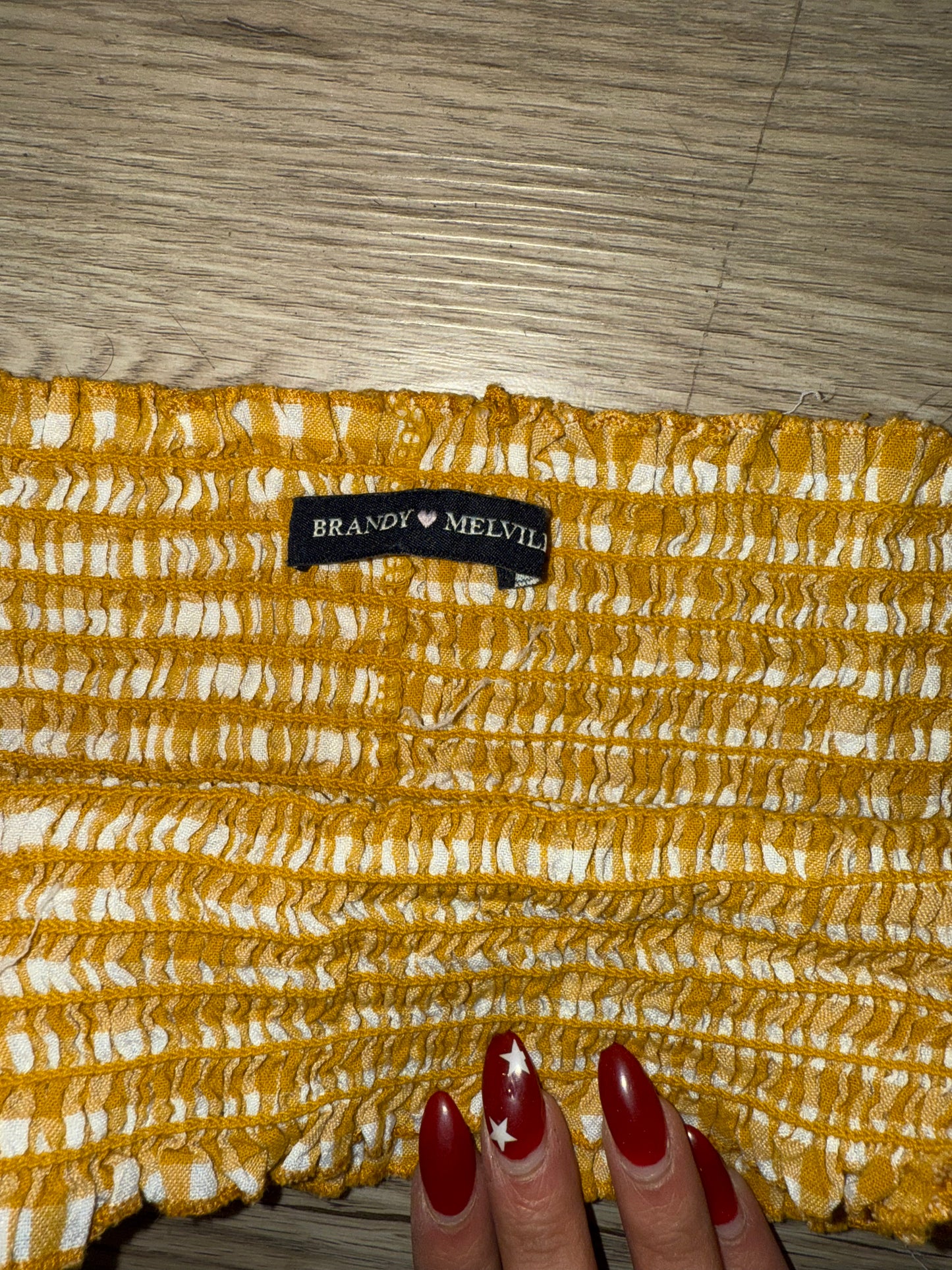 Brandy Melville Y2K Yellow Gingham Tube Top