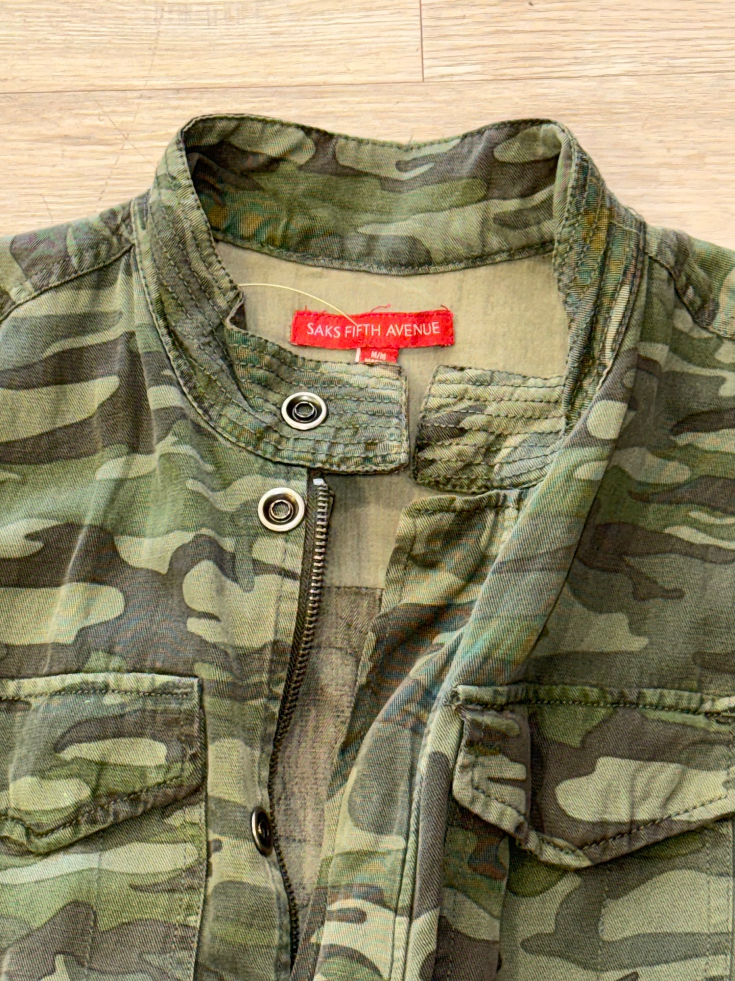 Y2K Camo Sleeveless Button-Up Vest (Saks Fifth Avenue)