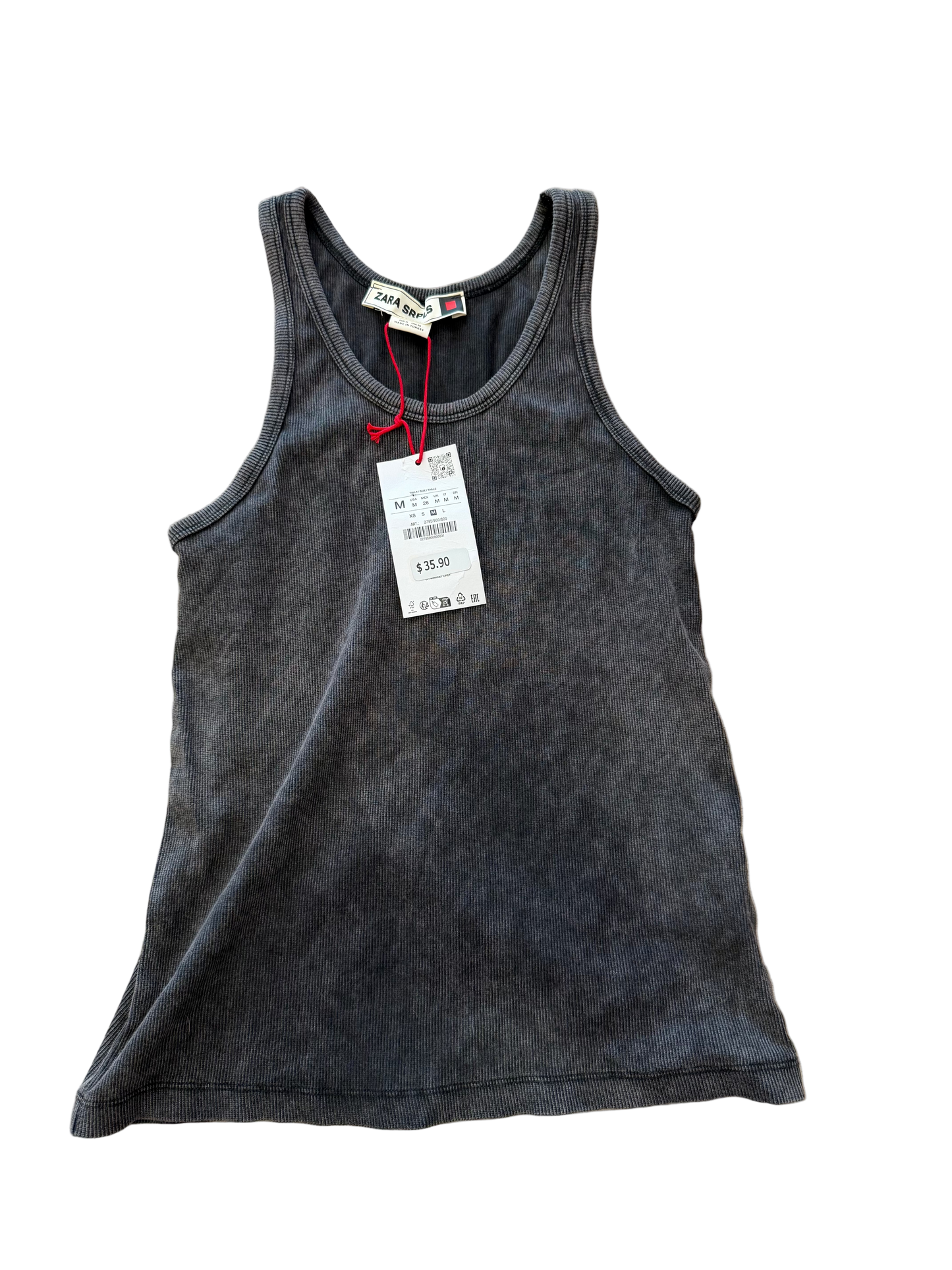 ZARA Medium Washed Grey Tank