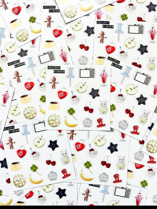 Colorful Trinket Collection Magnet Sheet