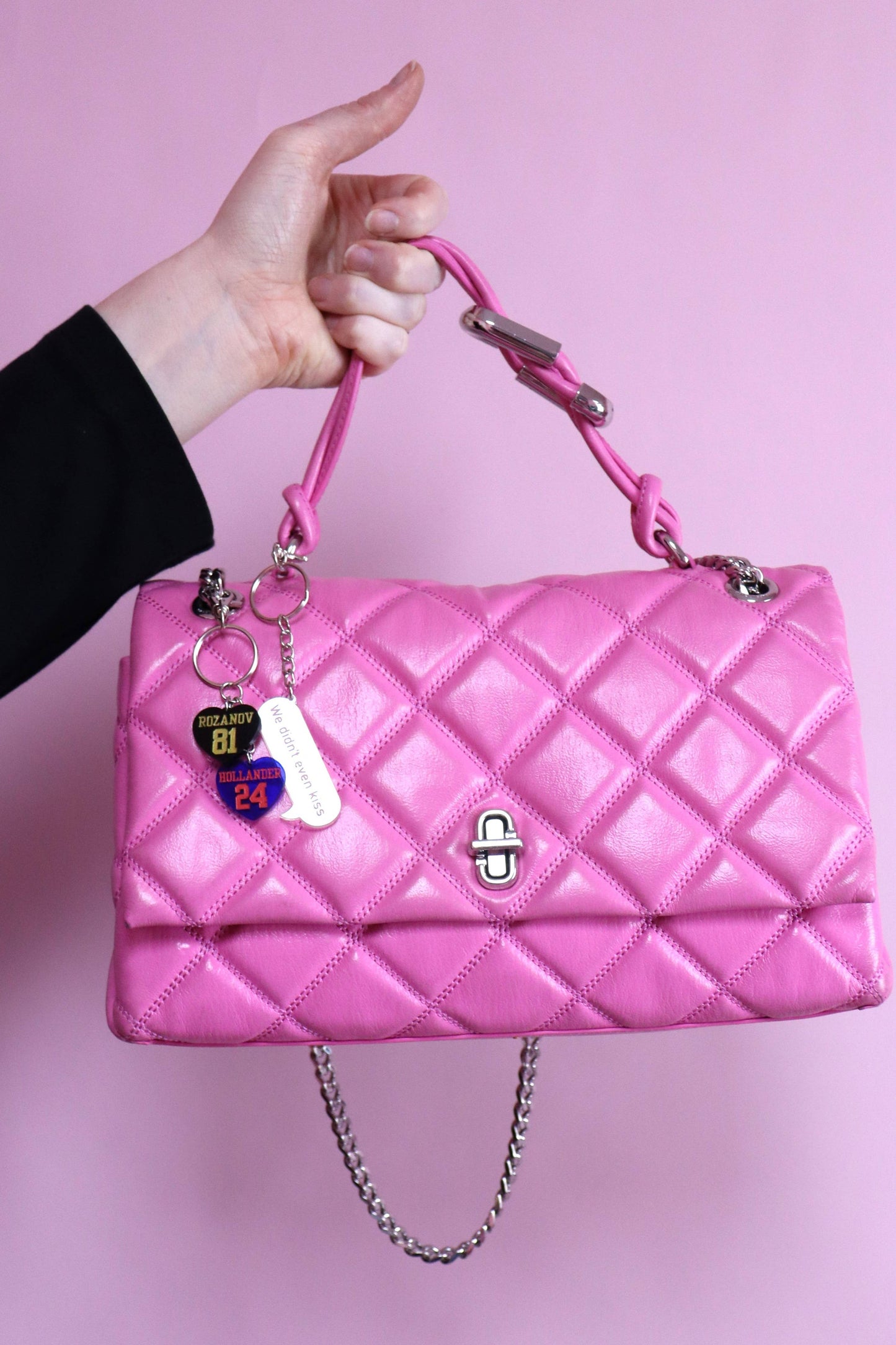 Heated Rivalry Glitter Heart Bag Charm