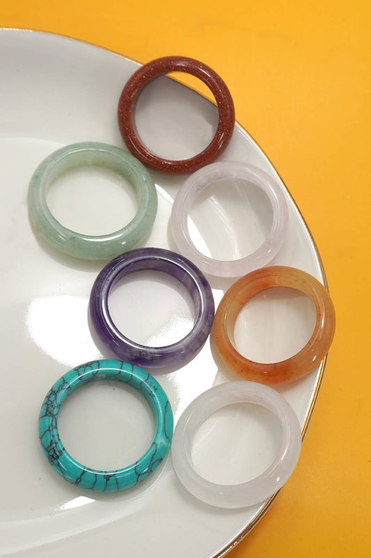Earthy Natural Stone Rings