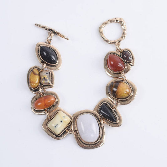 Irregular Metal Stone Bracelet