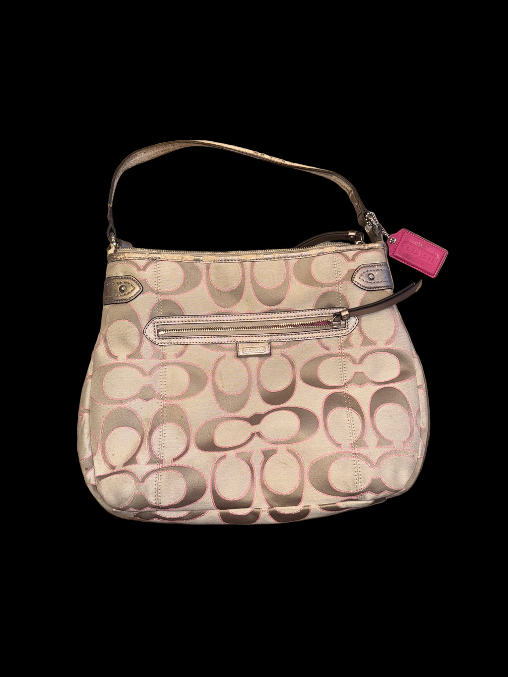 Beige and Pink Coach Handbag