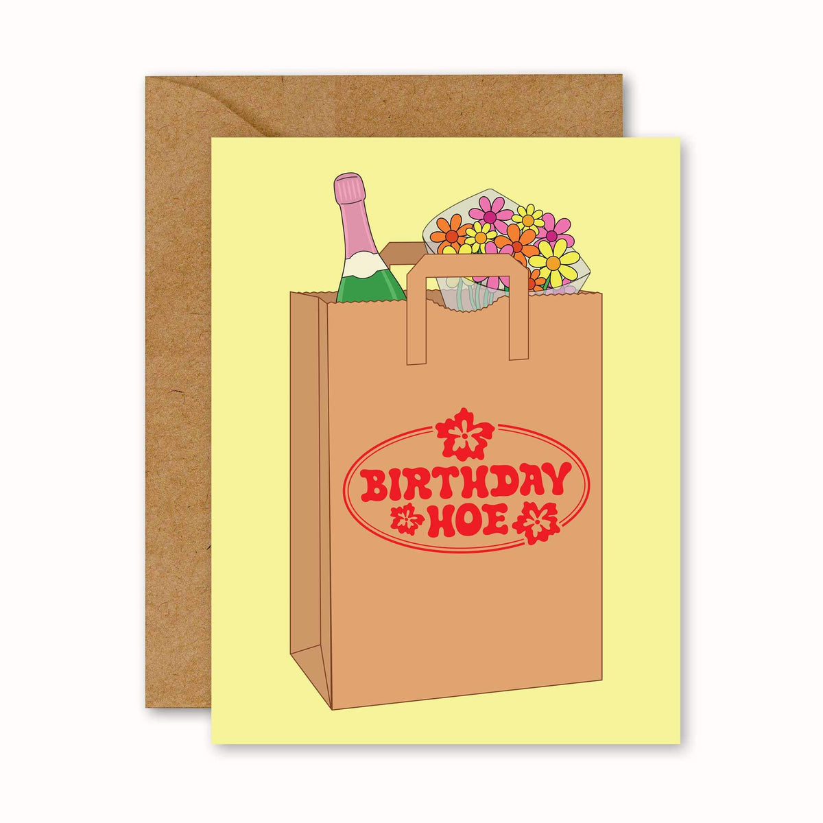 Trader Joe's "Birthday Hoe" Grocery Bag Birthday Card