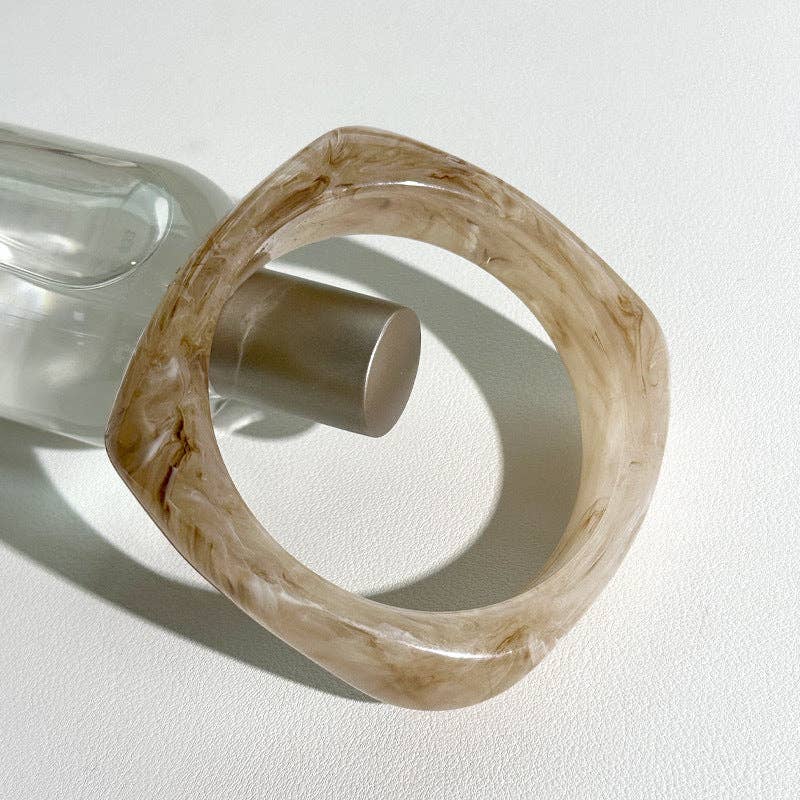 Large Marble Resin Bangle Bracelet
