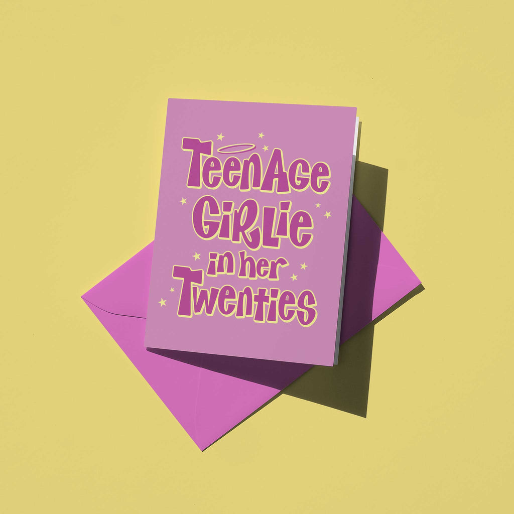 "Teenage Girlie In Her Twenties" Y2K Nostalgic Birthday Card