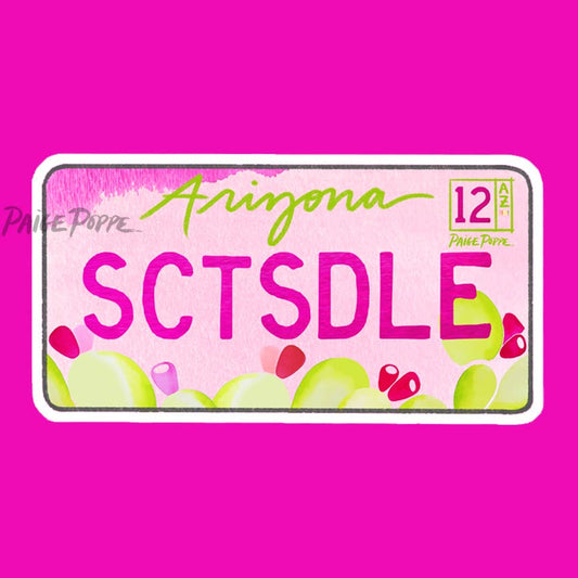 "Scottsdale License Plate" Diecut Sticker