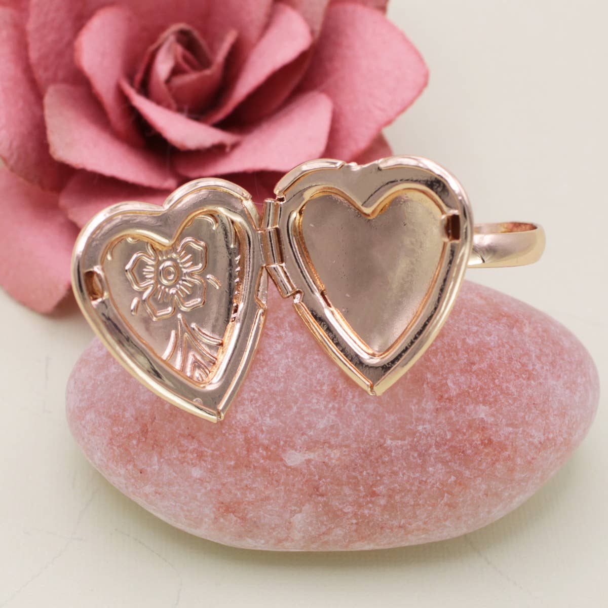 Cherished Memories Heart-Shaped Locket Ring