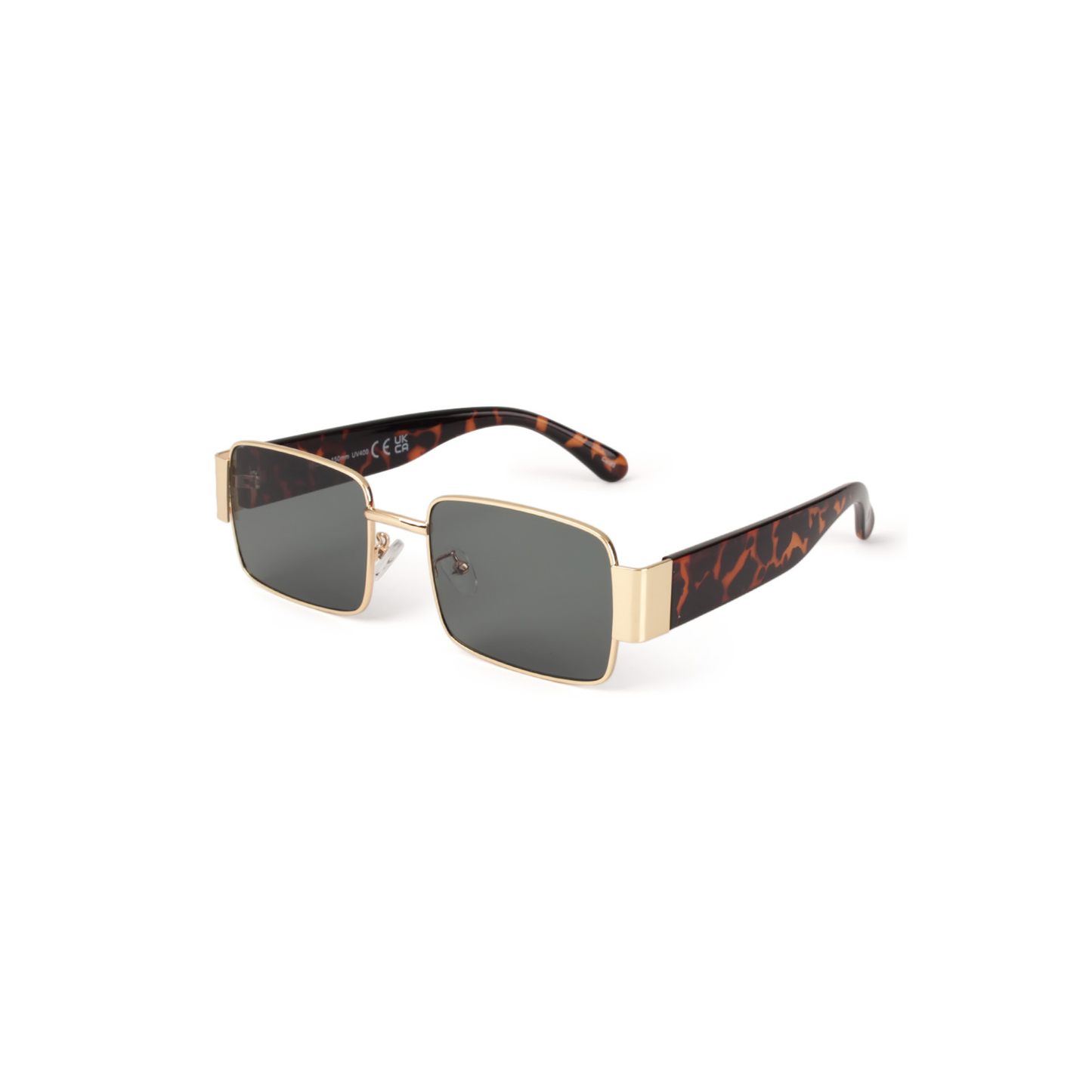 Gold and Tortoise Square Metal Sunglasses