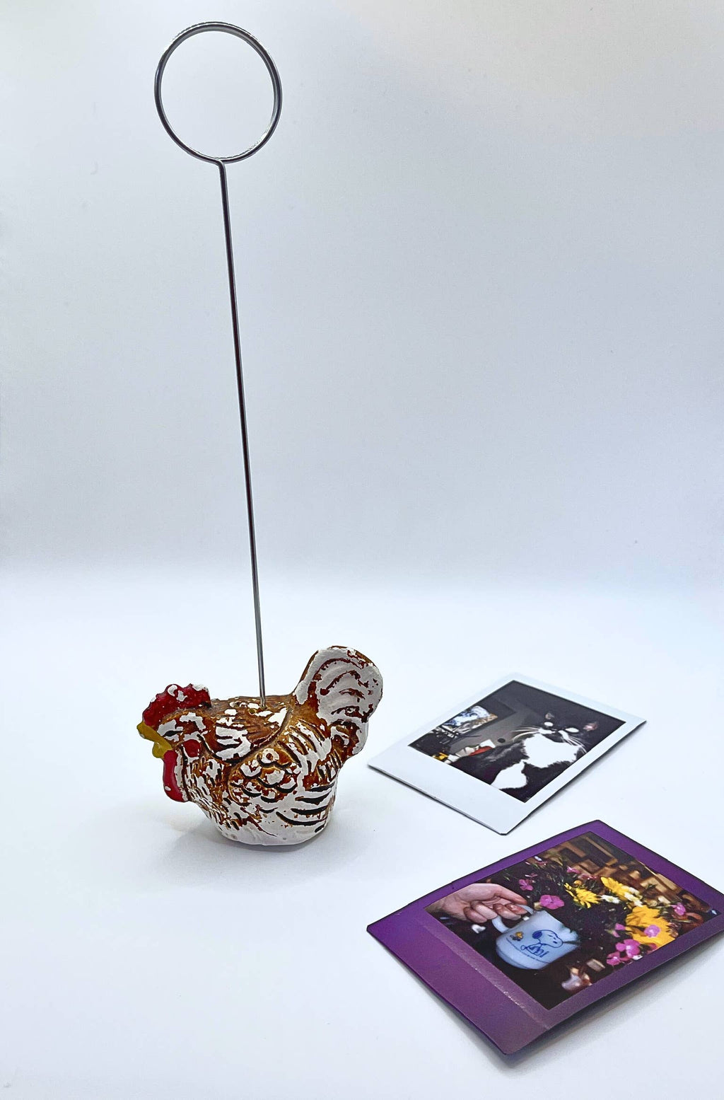 Mystery Vintage Salt + Pepper Shaker Photo Holder Clip