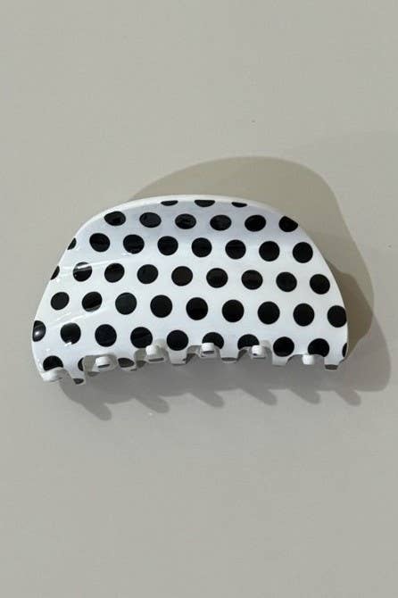 Crescent Polka Dot Hair Claw Clip
