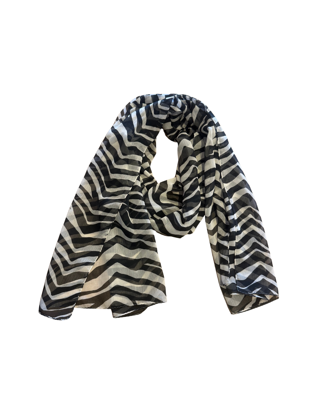 Zebra Print Chiffon Scarf – Y2K Festivalwear