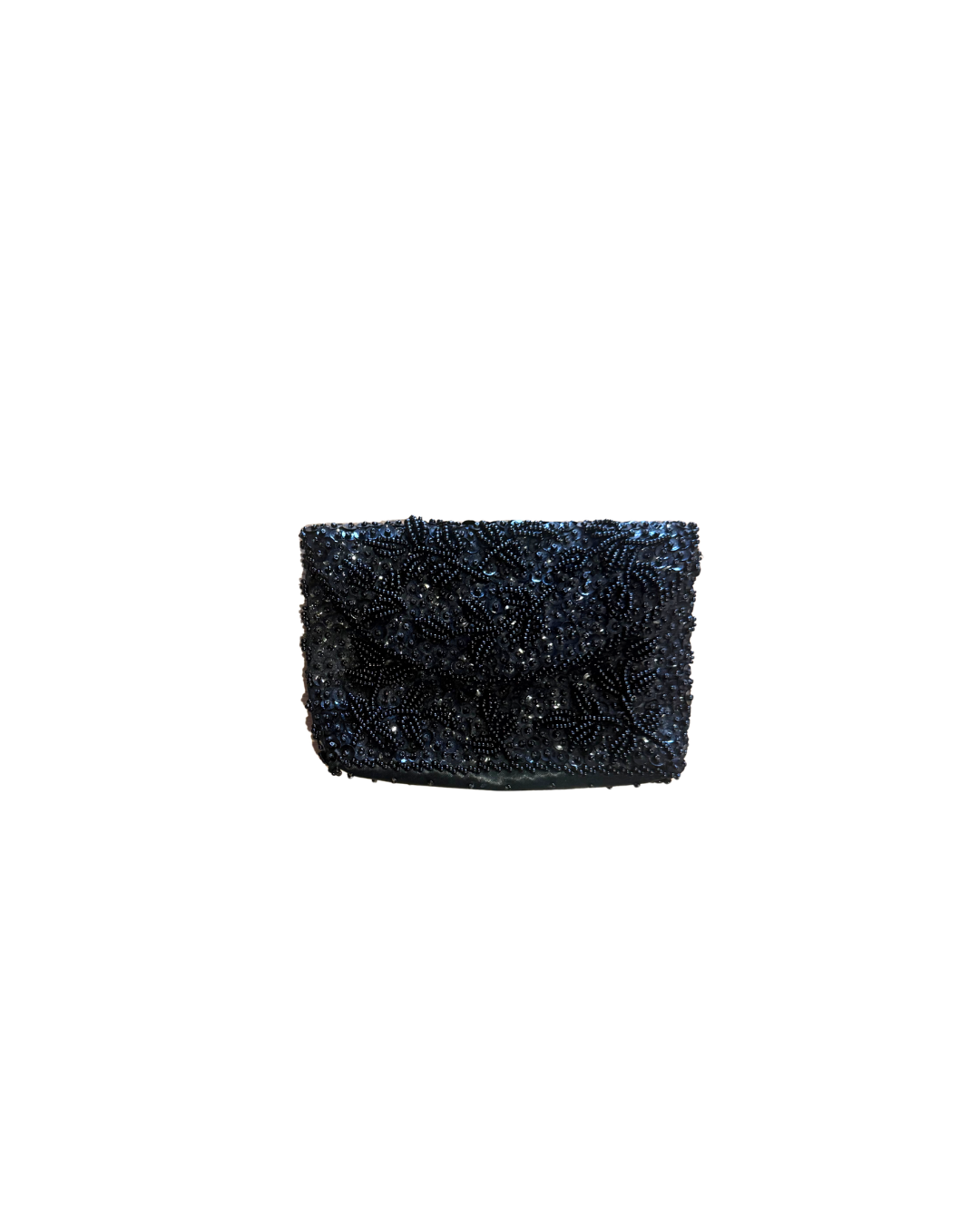 Vintage Black Sequin and Beaded Wallet Pouch