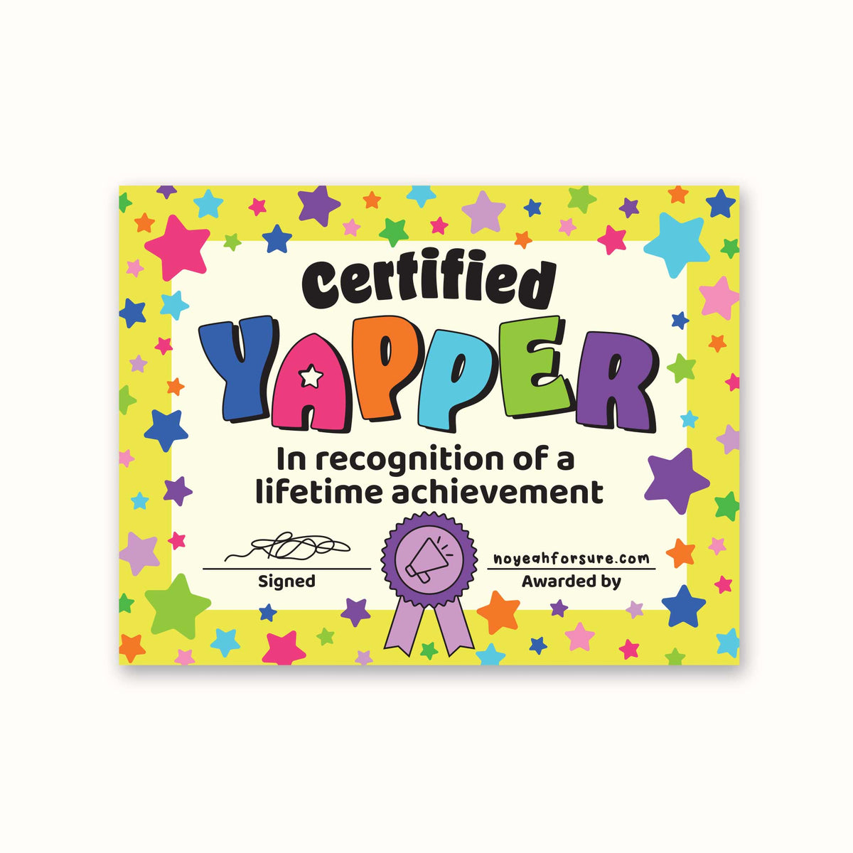 "Certified Yapper" Vinyl Sticker | Funny Nostalgia Sticker
