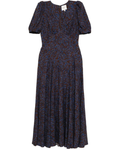 Reformation Naira Dress – Brown Blue Floral, Size Small