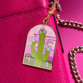 Pink Saguaro Cactus Keychain Bag Charm