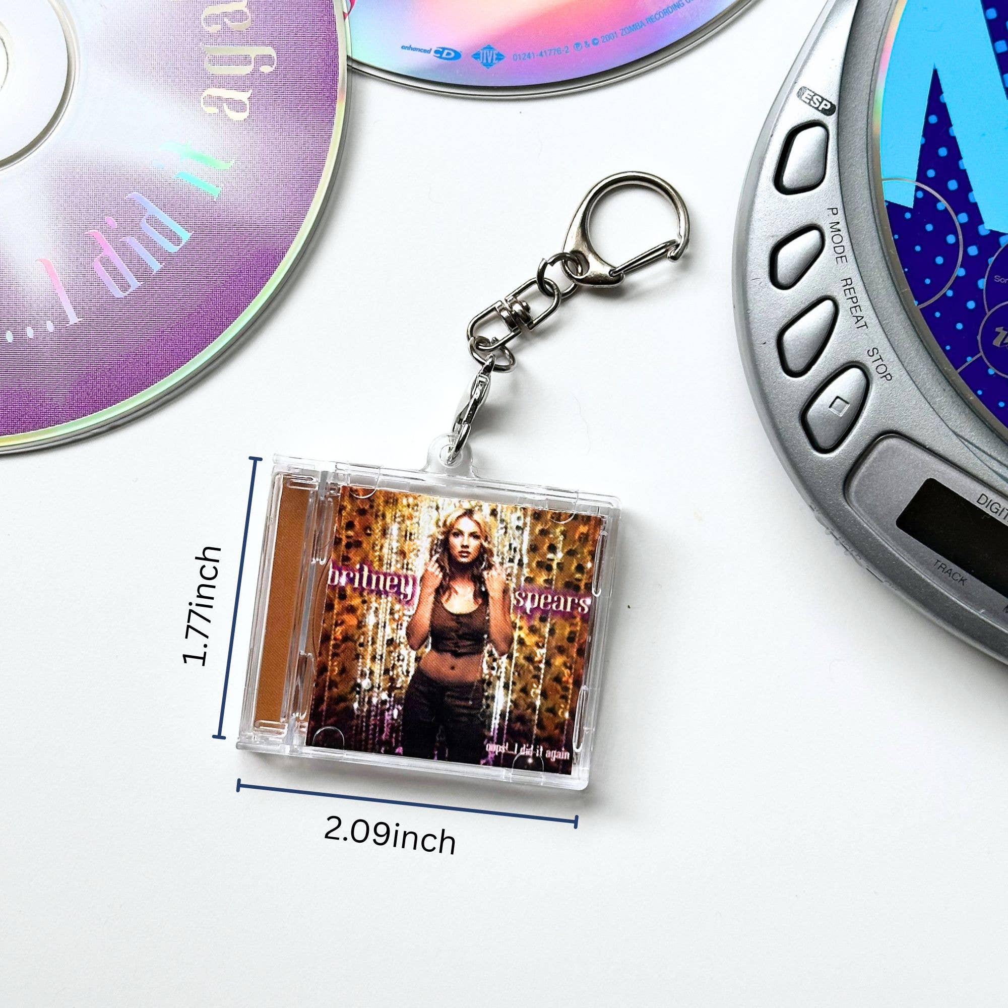 'Hit Clips' Mini CD Case Keychain - Britney Spears Oops: Oops!... I did it again!