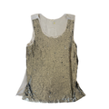 J.Crew Silver Sequin Top with Sheer Chiffon Back – Size Small
