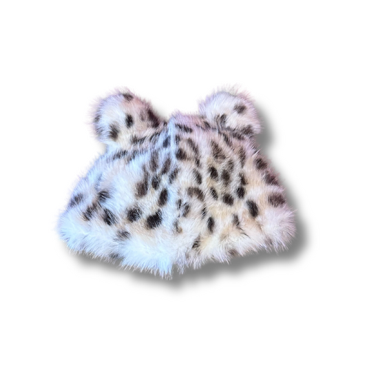 Fuzzy Leopard-Ear Beanie