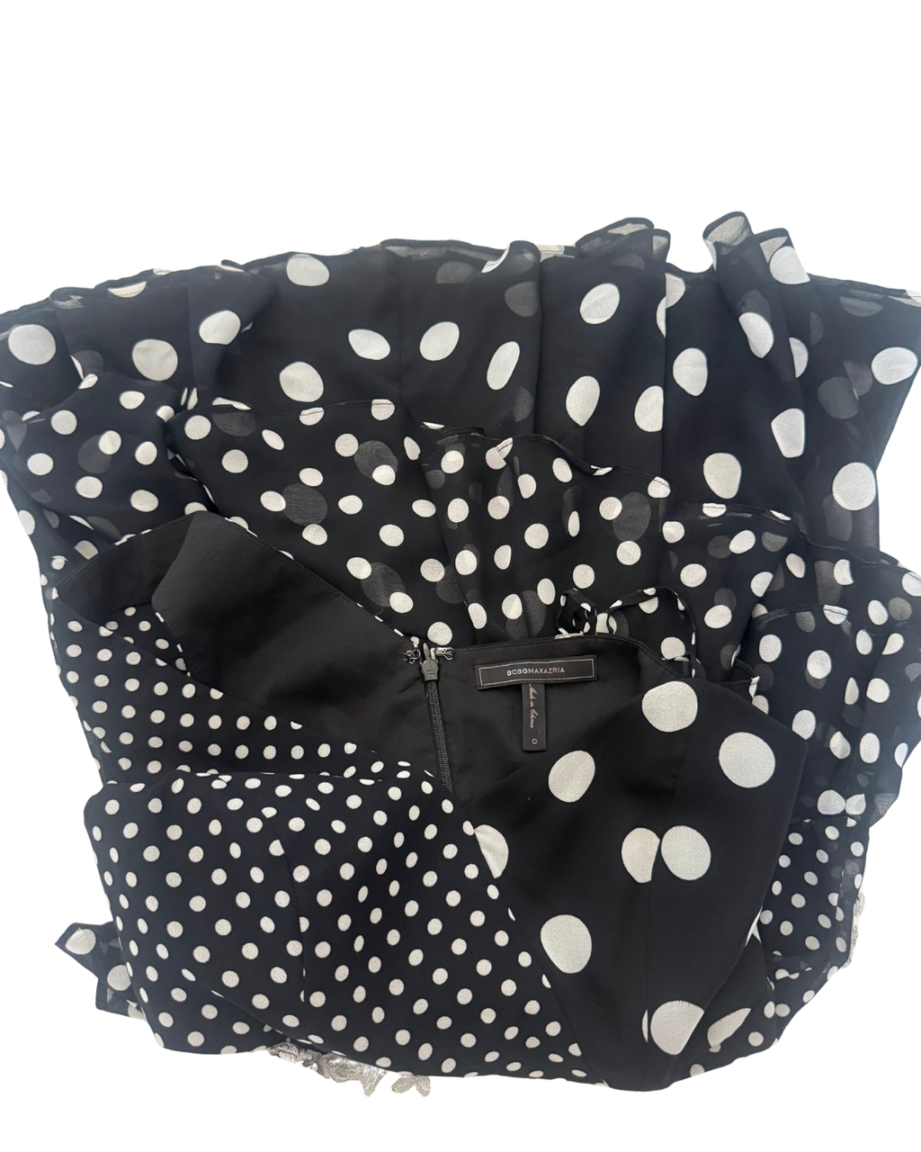 Vintage BCBG Polka Dot Ruffle Mini Dress – Size 2