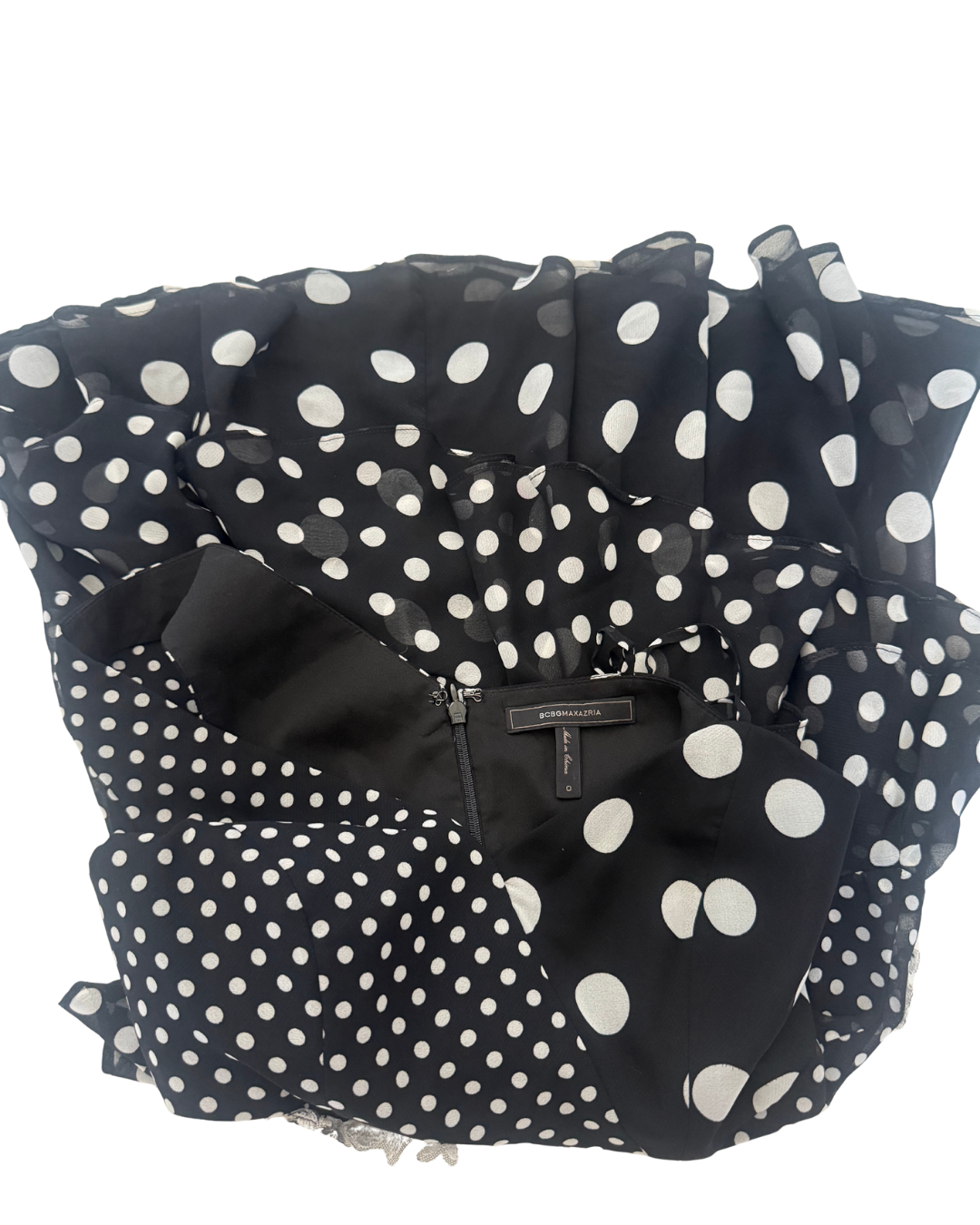 Vintage BCBG Polka Dot Ruffle Mini Dress – Size 2