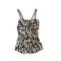 Leopard Print Chain-Strap Babydoll Tank Top – Size Small