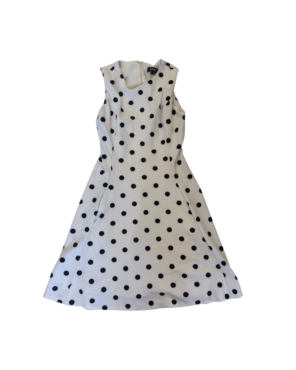 Vintage Y2K DKNY Polka Dot High-Neck Dress – Size 2