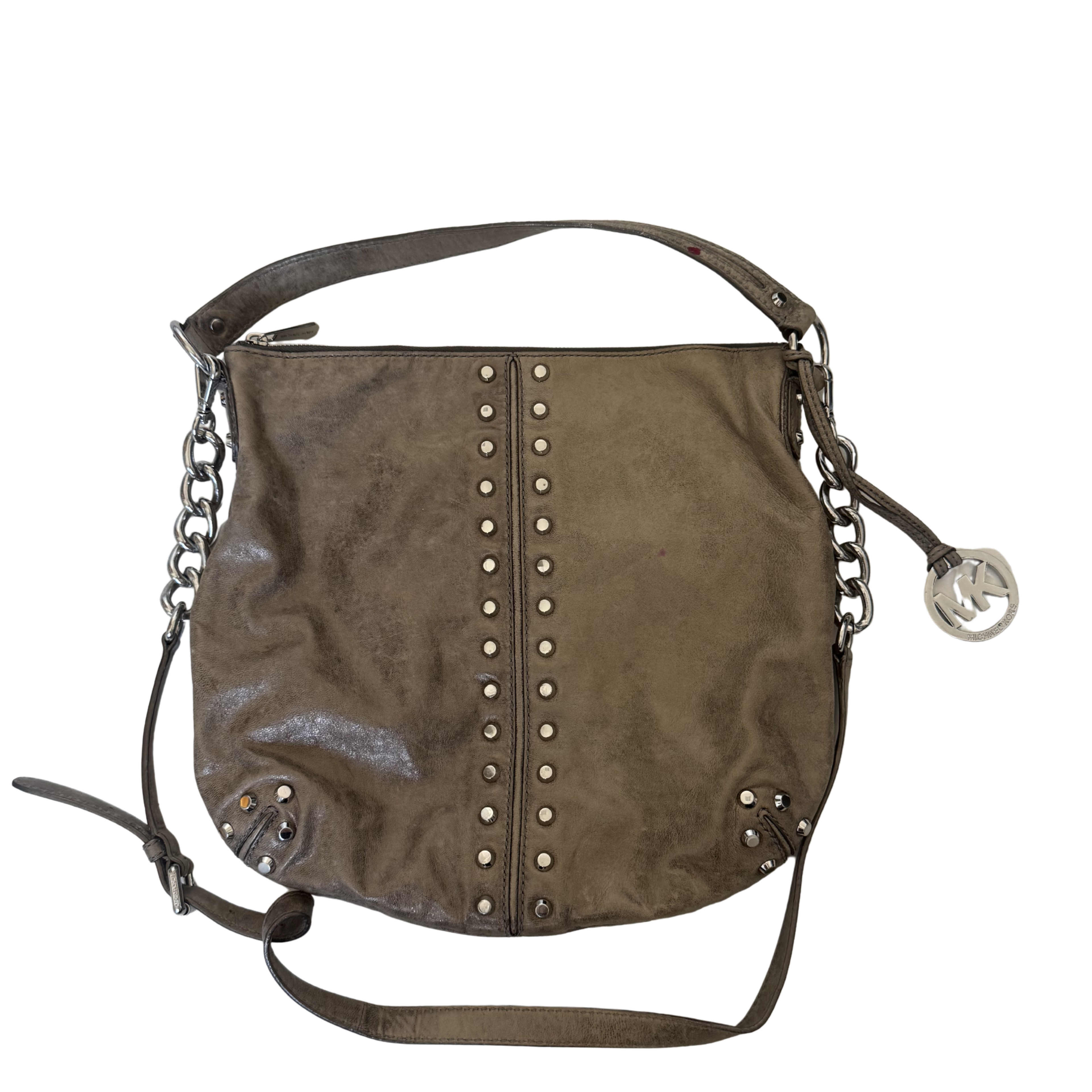 Michael Kors Uptown Astor Metallic Studded Leather Hobo Bag