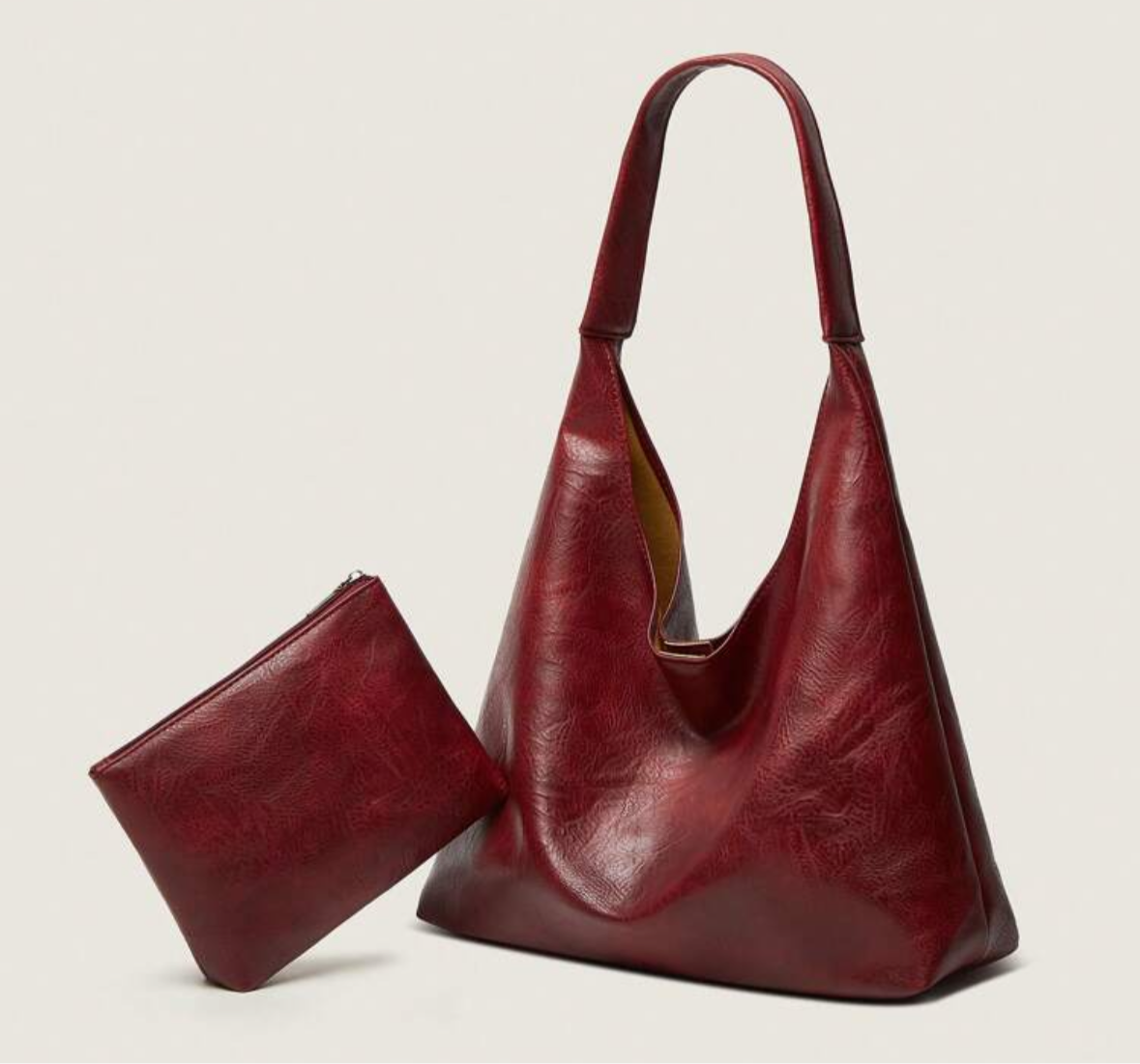 Red Leather Tote Bag