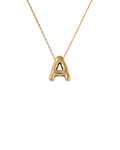 Gold Bubble Letter Charm Necklace | Personalized Initial Jewelry