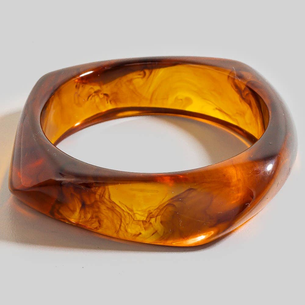 Large Marble Resin Bangle Bracelet