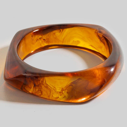 Large Marble Resin Bangle Bracelet