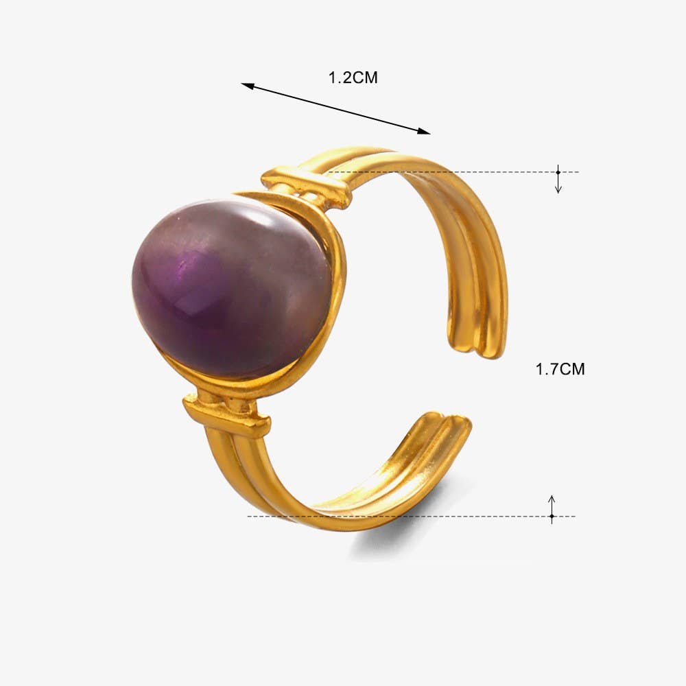 18K Stainless Steel Stone Ring