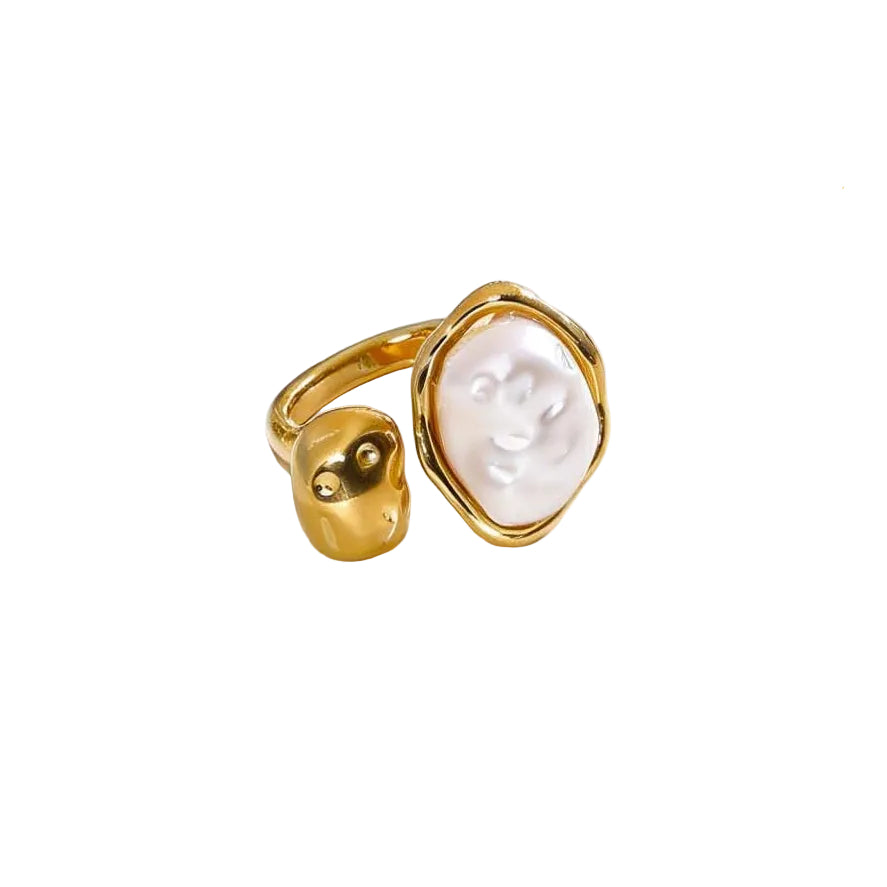 Orion Non-Tarnish Boho Ring with Statement Pearl In-Lay