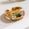 Orlume 18K Gold Non-Tarnish Colorful Dome Ring