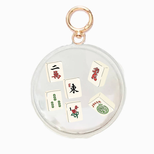 Multi-tile Mahjong Shaker Acrylic Bag Charm Keychain