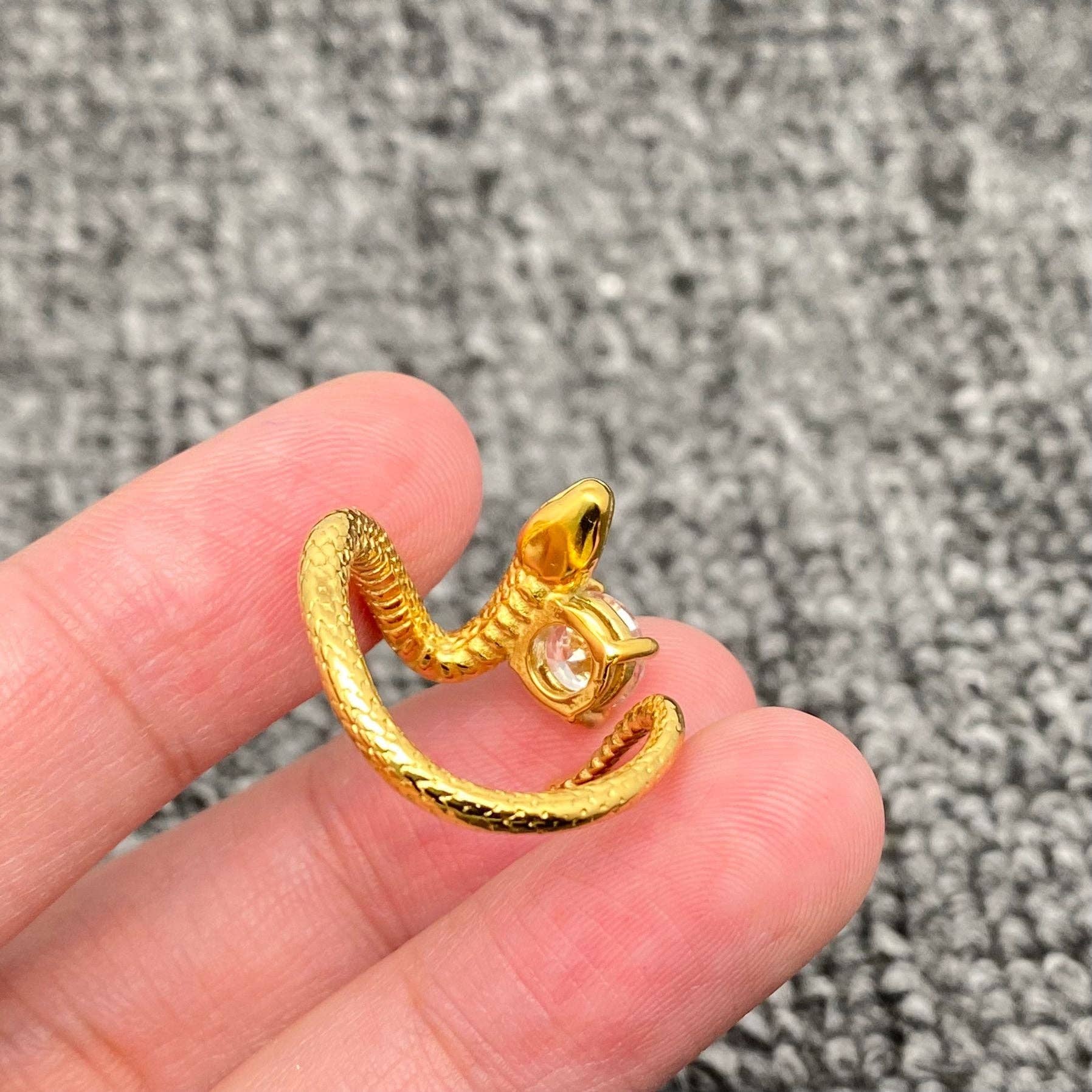 Snake Coiled 18K Gold-Plated Stainless Steel Ring