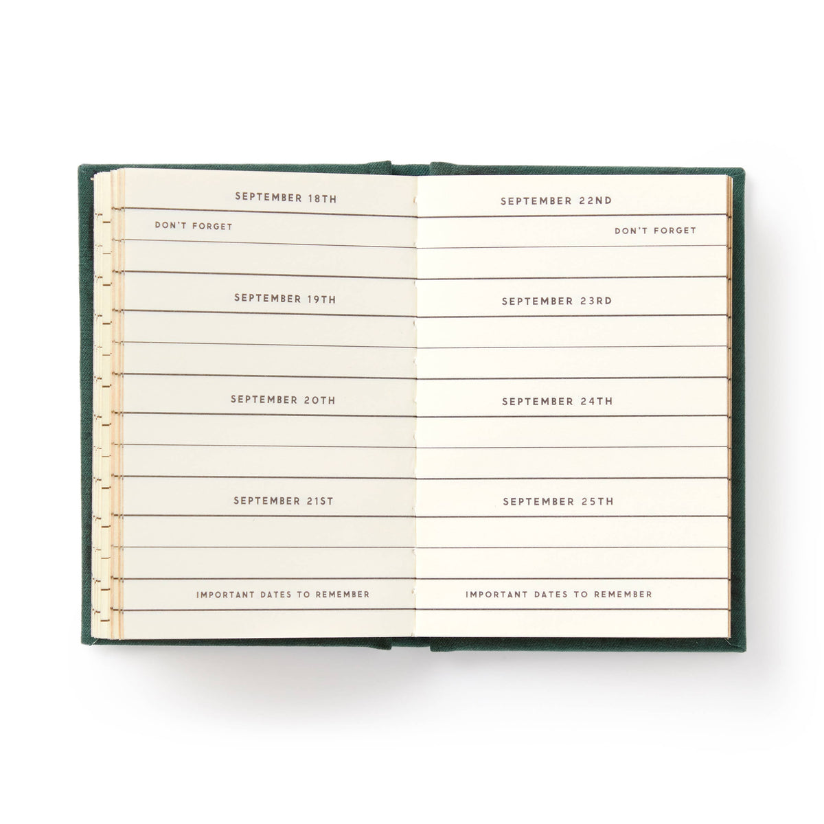 "Dates People Get Mad If I Forget" Tiny Diary