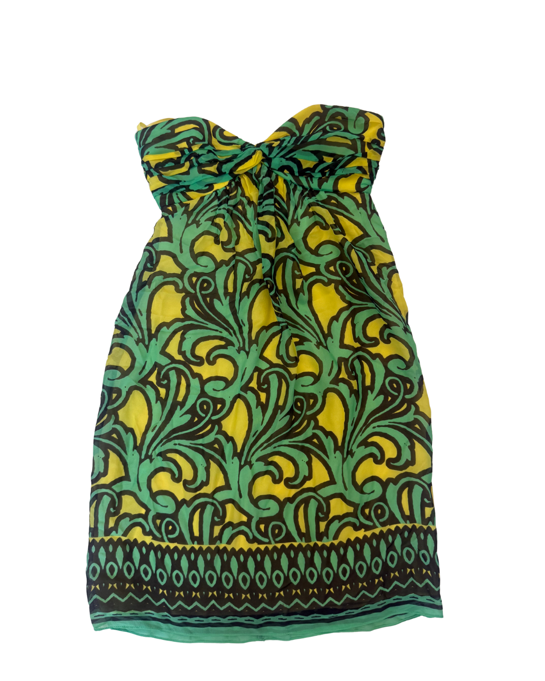 Vintage Y2K Milly of New York Bold Print Bustier Linen Dress – Size 0